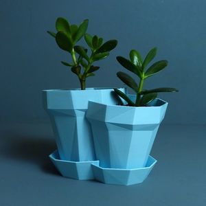 Gazzaladra Double Planter Glitch Modern Indoor & Outdoor Wall Planter